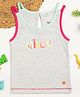 Milou Cotton Sleeveless Brand Name Printed Bio Washed Tank Top - Grey