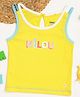 Milou Cotton Sleeveless Brand Name Printed Bio Washed Tank Top - Yellow
