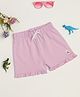 Milou Cotton Bio Washed Solid Frilled Hem Shorts - Pink