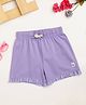 Milou Cotton Bio Washed Solid Frilled Hem Shorts - Violet