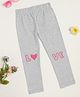 Milou Cotton Bio Washed Love Text Printed Leggings - Grey