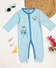 Milou Cotton Full Sleeves Bio Washed Animals Printed Romper - Blue