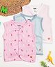 Milou Cotton Pack Of 3 Sleevesless Bio Washed Bunny & Striped Printed Jhablas - Multi Colour