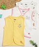 Milou Cotton Pack Of 3 Sleeveless Bio Washed Animals & Little Explorer Text Printed Jhablas - Multi Colour