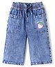 Babyhug Ankle Length Washed Culottes with Strawberry Print - Blue