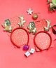 Voncasa Glossy Green and Red Plastic Christmas Headband Set Of 2