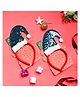VONCASA Glossy Green and Red Plastic Christmas Headband Set Of 2