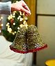 VONCASA Glossy silver Christmas Decoration Plastic Bell Set Of 2