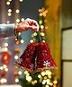 VONCASA Glossy silver Christmas Decoration Plastic Bell Set Of 2