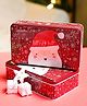 Voncasa Rectangular Red color Tin Box Set Of 2 (Christmas Box)