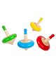 Wudly Wooden Spin Tops (Lattu/Buguri/Bongaram) Set of 4 Pcs