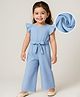 Mark & Mia Frill Sleeves Solid Jumpsuit - Blue