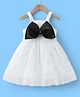 Mark & Mia Sleeveless Party Frock With Glitter Print & Bow Applique - White