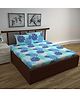 Divine Casa Floral Jaipuri Double Bedsheet with 2 Pillow Covers  100% Cotton (144 TC, Galaxy Blue, 222 x 254 cm)