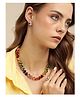 Mansiyaorange 18 K Gold Plated Dark Multi Color Crystal AD Gemstone-Studded Jewelry Set