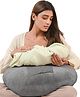 CHERILO Feeding Pillow for New Born Baby with Adjustable Strap & Bottle Holder Pouch- Grey