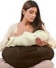 CHERILO Multipurpose 5 in 1 Baby Feeding Nursing Pillow with Adjustable Strap & Bottle Holder-  BROWN