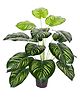 Go Hooked  Artificial Plant with complimentary pot |Dual Shade Big Leaves| Artificial Plant for Home & Office(12 Leaves Plant)