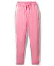 Olio Kids Sinker Knit Full Length Track Pant with Tape Detailing - Pink