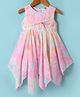 Dew Drops Chiffon Woven Sleeveless Tie & Dye Frock - Pink