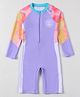 Babyhug Full Sleeves Legged Swimsuit Tie & Dye Print - Purple