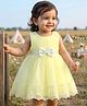 Babyhug Woven Sleeveless Party Dress With Lace & Sequin Detailing & Bow Applique - Yellow