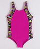 Mark & Mia Sleeveless V Cut Swimsuit Tiger Stripes Print - Fuschia