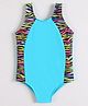 Mark & Mia Sleeveless V Cut Swimsuit Tiger Stripes Print - Blue
