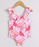 Mark & Mia Sleeveless V Cut Swimsuit Flamingo Print - Pink