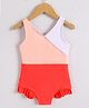Mark & Mia Sleeveless V Cut Swimsuit With Cut & Sew Design - Multicolor