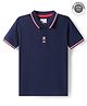 Pepe Jeans Cotton Knit Half Sleeves Solid Color Polo T-Shirt - Navy Blue