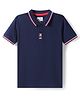 Pepe Jeans Cotton Knit Half Sleeves Solid Color Polo T-Shirt - Navy Blue