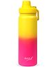 Sizzle Element Stainless Steel Water Bottle 750 ml For Kids & Adults | Lightweight Leakproof Water Bottle with Powder Coating Finish | Dual Yellow-Pink Colour