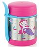 Sizzle Nourish Double Wall Vacuum Insulated Food Jar With Spork| Hot and Cold Food for Kids -  Toddlers | Soup Flask | Food Flask | Kids Food Storage Traveling Box -  350 ml -  Pink 1 pc