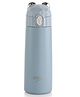 Sizzle Splash Vacuum Insulated Flask Double Wall Hot & Cold Water Bottle With Press Button Mechanism for One Hand Use | 350 ml | Fits easily in Hand Bags & Lunch Bags | Blue
