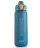Sizzle Iris Vacuum Insulated Flask Double Wall Hot & Cold Sipper Water Bottle With Press Button Mechanism for One Hand Use | 800 ml | Keeps 12 Hours Hot Or 24 Hours Cold | Blue- 1 pc