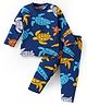 Babyhug Cotton Knit Full Sleeves Night Suit With Turtle Print - Navy Blue