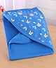 Simply Interlock Knit Hooded Towel & Wrapper with Animal Print L 80 x B 80 cm - Blue