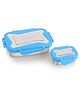 Steellock Smart Stainless Steel Tiffin Lunch Box For Kids and Adults 2 pc Set | Airtight & Leakproof | Rectangle Combo Tiffin Box For School & Office With Steel Lid | (1pc - 750ml & 1pc - 170ml) Blue