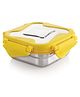 Steellock Smart Stainless Steel Tiffin Lunch Box For Kids and Adults | Airtight & Leakproof | Square Tiffin Box For School & Office With Steel Lid | Yellow 250 ml
