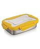 Steellock Smart Stainless Steel Tiffin Lunch Box For Kids and Adults | Airtight & Leakproof | Rectangle Tiffin Box For School & Office With Steel Lid | Yellow 750ml