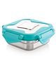 Steellock Smart Stainless Steel Tiffin Lunch Box For Kids and Adults | Airtight & Leakproof | Square Tiffin Box For School & Office With Steel Lid | Turquoise 250 ml