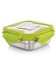 Steellock Smart Stainless Steel Tiffin Lunch Box For Kids and Adults | Airtight & Leakproof | Square Tiffin Box For School & Office With Steel Lid | Green 250 ml