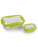 Steellock Smart Stainless Steel Tiffin Lunch Box For Kids and Adults 2 pc Set | Airtight & Leakproof | Rectangle Combo Tiffin Box For School & Office With Steel Lid | (1pc - 750ml & 1pc - 170ml) Green