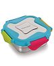 Steellock Smart Stainless Steel Tiffin Lunch Box For Kids and Adults | Airtight & Leakproof | Square Tiffin Box For School & Office With Steel Lid | Romeo 360 ml