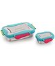 Steellock Smart Stainless Steel Tiffin Lunch Box For Kids and Adults 2 pc Set | Airtight & Leakproof | Rectangle Combo Tiffin Box For School & Office With Steel Lid | (1pc - 750ml & 1pc - 170ml) Romeo