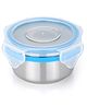 Steel Lock SS Container/Dabba with 4 Side Clip Lock see through Lid for Office & School Use/Food Grade/Air Tight/Easy to Carry/Leak Proof  (SL-1101/150 ml)