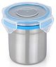 Steel Lock SS Container/Dabba with 4 Side Clip Lock see through Lid for Office & School Use/Food Grade/Air Tight/Easy to Carry/Leak Proof  (SL-1103/300 ml)