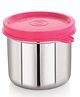 Steel Lock Flex Stainless Steel Container/Dabba with Lid Airtight for Food Storage, Easy to Carry, Leak Proof and Stackable (SL-13/240 ml) Pink.