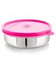 Steel Lock Flex Stainless Steel Container/Dabba with Lid Airtight for Food Storage, Easy to Carry, Leak Proof and Stackable (SL-24/500 ml) Pink.